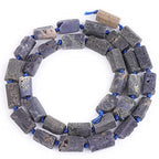 GEM-Inside 28Pcs 8x12mm Natural Blue Sapphire Quartz Gemstone Faceted Freeform Tube Column Chakra Beads for Jewelry Making Full 15" Strand Power Energy Healing Stone - color: Blue Sapphire