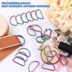 PECMER Rainbow 1.5 Inch D-ring Welded -20 PCS D Rings Buckle for Sewing Dog Collar Making Supplies/Bag Hardware/Webbing Straps Belt Ring - color: Rainbow D-ring-20 Pcs-1.5 Inch
