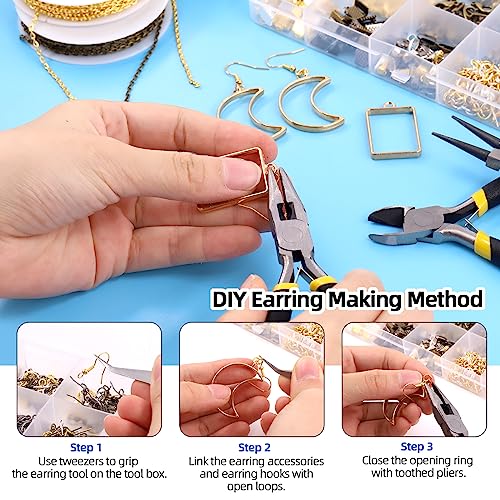 Glarks 1467Pcs Jewelry Making Supplies Kit with Accessories, Jewelry Making Pliers, Beading Wires and Findings for Making and Repair - size: 1459pcs