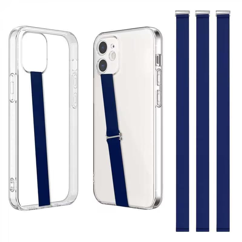 TEAMOLA Silicone Phone Grip Strap - Navy 230 Phone Hand Strap Holder with Loop for Cell Phones, iPhone Grip, Finger Holder & Back of Phone Grips, Secure Anti-Slip Grip(3 Packs) - color: 230, 3 Navy