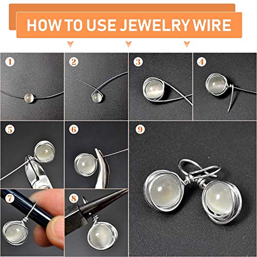 22 Gauge Jewelry Wire, Anezus Craft Wire Tarnish Resistant Copper Beading Wire for Jewelry Making Supplies and Crafting (Silver, 49 Yards/45 Meters) - color: Silver