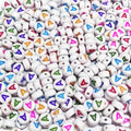 500PCS 4x7mm Acrylic Letter Beads A for Friendship Bracelets Jewelry Making, White Round Flat Acrylic with Colourful Alphabet Beads for DIY Crafts Bracelets Necklaces Key Chains Phone Lanyard - color: A(colourful on white)