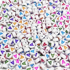 500PCS 4x7mm Acrylic Letter Beads A for Friendship Bracelets Jewelry Making, White Round Flat Acrylic with Colourful Alphabet Beads for DIY Crafts Bracelets Necklaces Key Chains Phone Lanyard - color: A(colourful on white)