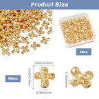 1 Box 80pcs Alloy Cross Beads Gold Crosses Beads Metal Tibetan Golden Crucifix Center Crosses Space Bead Bulk for Jewelry Making Holiday Bracelet Necklace Beading Accessories Supplies Crafts - color: Golden