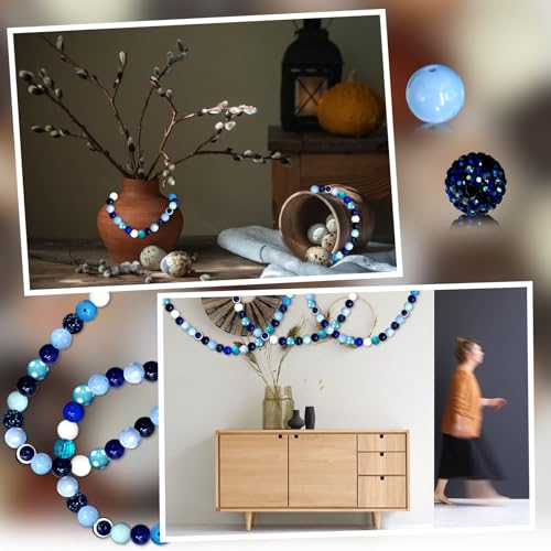 50Pcs Chunky Bubblegum Beads, 20mm Chunky Bubble Gum Beads for DIY Beadable Pens Bracelets Necklaces Pearl Beaded Craft Jewelry Making (Blue) - color: Blue