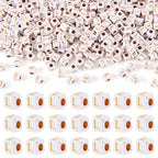 FASHEWELRY 500Pcs White Golden Letter Beads 4.5mm Square Alphabet Beads Acrylic Cube Letter L Beads for Friendship Bracelet Necklace Keychains Jewelry Making - color: Letter L
