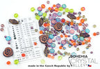 2.1oz (60 g) Mix of Unique Czech Bohemia Glass Pressed Beads, Crazy Purple Green Copper, Table Cut, Matte and Glossy, Faceted Fire Polish, Hand Made Set Kit BCV - color: Crazy 1 Violet Purple Green Copper Mix