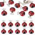 Craftdady Enamel Dangle Charms Pendant Food Animal Flower Cute Charms Colorful Metal Fruit Pendants Hang Ornament for Craft Bracelet Necklace Earring Key Chains Jewelry Making - color: Red Ladybug