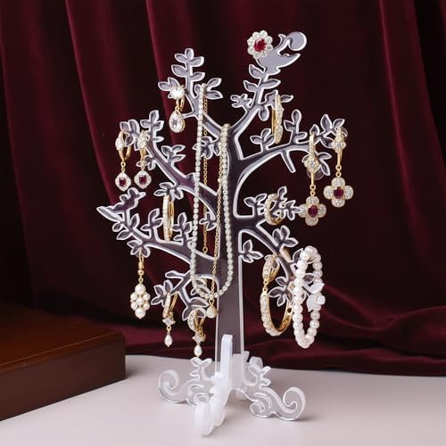 Tree Shape Jewelry Stand Mold, Silicone Resin Earring Holder Epoxy Casting Display Necklace Organizer Hanger Rack Mould for DIY Art Crafts, Handcraft Making, Bracelets Storage, Home Decoration Gift