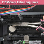 Long Reach Needle Nose Pliers with Teeth 7-Inch Extra Long Needle Nose Plier for Jewelry Making Small Long Reach Long Nose Plier Non-slip Handles Working In Tight Spaces, Pink Tool for Women - style: Needle Nose Plier with Serrated Jaw