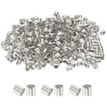 uxcell 500 Pcs Tube Crimp Beads, 2.5x2.5mm Copper Crimp Beads End Stopper Beads Tiny Loose Spacer Beads for Earrings Necklaces Bracelets Pendant DIY Crafts, Silver - color: Silver, size: 2.1 mm