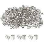 uxcell 500 Pcs Tube Crimp Beads, 2.5x2.5mm Copper Crimp Beads End Stopper Beads Tiny Loose Spacer Beads for Earrings Necklaces Bracelets Pendant DIY Crafts, Silver - color: Silver, size: 2.1 mm
