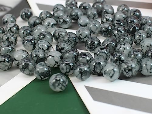 500PCS 10mm Black Glass Beads for Jewelry Making,Round Smooth Beads, Bracelet Space Loose Beads for Jewelry Making Earring, Necklaces, DIY Crafts & Gifts #362 - size: 10mm Black #362