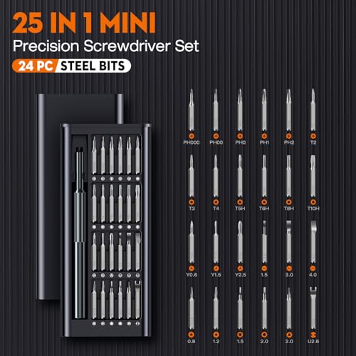 NSZETZ 27-in-1 Precision Screwdriver Set, Professional Mini Repair Tool Kit with Magnetic Drivers for Macbook, Laptop, Phone, Watch, Glasses, Ring Doorbell, Electronics, Small Gadget Gift for Men - style: 27-in-1 CRV