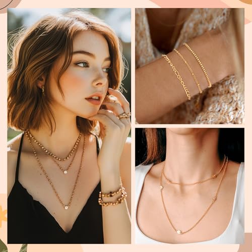 6pcs Necklace Extenders for Women, 2" 4" 6" Jewelry Chain Extension Set Hypoallergenic Bracelet Chain Extenders Extension Chains for Jewelry Making Necklace Bracelet Anklet(Gold)