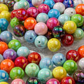 20mm Acrylic Beads 100pcs Ab Color Bead Chunky Bubblegum Beads for DIY Jewelry Making (Pink&Blue&Purple&Brown&Green) - color: pink&blue&purple&brown&green