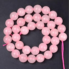 HAAMIIQII 35pcs 10mm Natural Rose Quartz Crystal Beads Round Stone Loose Gemstone Beads for Jewelry Making Strand 15 Inch - color: Rose Quartz, size: 10mm 35pcs