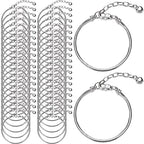 Hicarer 27 Pieces Snake Charm Bracelet Chain Adjustable Charm Bracelet Chain with Heart Shape Extender Copper DIY for Women Jewelry Making(7.9 Inch,Silver) - size: 7.9 Inch