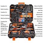 CARTMAN 238-Piece Socket Wrench Auto Repair Tool Combination Package Mixed General Household Hand Tool Set Tool Kit with Plastic Toolbox Storage Case - color: Orange