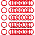 Carabiner Clip 48Pcs Red Metal Key Ring Clip Circle Keychain Rings Bulk Spring O Ring Round Cute Carabiner Spring Snap Hook Key Chain Clips for DIY Keychain Bag Charm Handbag Purse Dog - color: Red