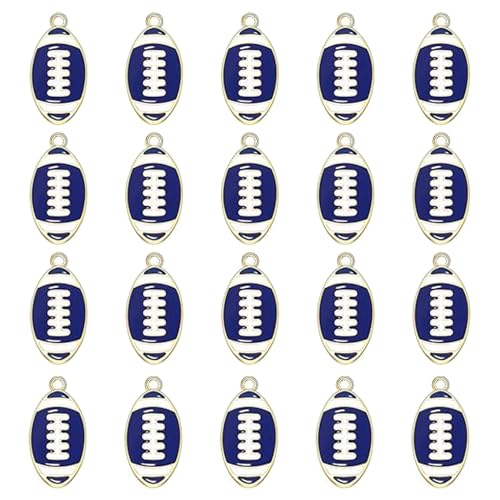 20PCS Sports Charms Enamel Basketball Baseball Pendant Charms for Jewelry Making Rhinestone Ball Game Softball Charms for Necklace Bracelet Earrings DIY Crafts - color: Color 1