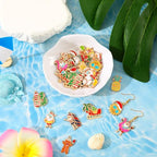 MARFOREVER 40 Pcs/20 Pairs Christmas in July Charms, Summer Christmas Enamel Charm Holiday in July Beach Hawaiian Pendants for Bracelet Necklace Earrings Making Accessories - style: Christmas in July