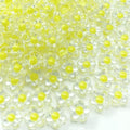 150Pcs Acrylic Flower Beads Candy Color Transparent Plastic Pastel Spacer Beads with Hole for DIY Crafts Wind Chimes Suncatcher Necklaces Bracelets Earrings Jewelry Making(Light Yellow) - color: Light Yellow