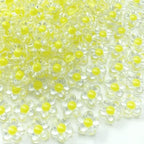 150Pcs Acrylic Flower Beads Candy Color Transparent Plastic Pastel Spacer Beads with Hole for DIY Crafts Wind Chimes Suncatcher Necklaces Bracelets Earrings Jewelry Making(Light Yellow) - color: Light Yellow