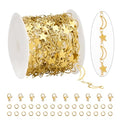 KYUNHOO Gold Plated Sequin Star Chain for Jewelry Making Hollow Moon Link Jewelry Supplies Stainless Steel Bulk Chains for Handcraft DIY - color: Star Gold