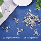 KISSITTY 20pcs Tibetan Silver Wave Chandelier Component Links Charm Pendant Connectors with 3 Holes for Dangle Earring Multi Strands Bracelet Necklace Jewelry Making Craft Supplies - color: Antique Silver, Wave