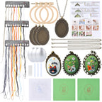 SUNNYCLUE DIY 3 Sets Embroidery Pendant Kit Embroidery Necklace Kits with Instructions Thread Needle Hoops Chains Cute Cat Themed Stitch Kit for Sweater Necklace Crafts Jewelry Making Beginner Starter - style: Cat