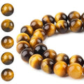 HAAMIIQII 6mm Natural Yellow Tiger Eye Beads Round Gemstone Loose Beads for Jewelry Making 2 Strands (120-130pcs) - color: Yellow Tiger Eye, size: 6mm (120-130pcs)