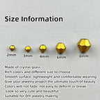 1310pcs Bicone Crystal Glass Beads 2mm 3mm 4mm 6mm 8mm Faceted Crystal Spacer Beads for Bracelets Necklace Pendants Earrings DIY Jewelry Craft Making(Gold) - color: Gold