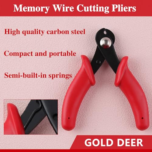 3" Memory Wire Cutting Pliers with Spring Miniature Hard Steel Wire Cutting Jewelry Wire Cutters Bracelet Pliers Jewelry Making Crafting Beading DIY Shear Beading Hobby Work Tool - style: 3"