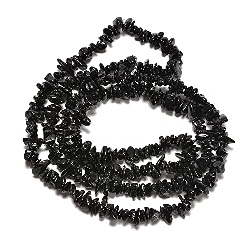 5-8mm Natural Black Tourmaline Gemstone Chips Loose Beads Semi Precious for Jewelry Making DIY Handmade Craft Supplies 1 Strand per Bag Approxi 34" - color: Black Tourmaline Chips