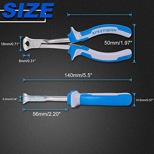 SPEEDWOX Long Reach End Nippers 5-1/2 Inches Mini End Cutting Pliers Fine End Cutters Precision Functional Wire Cutter for Jewelry Making Carpenter Construction Tools Nail Remover Mini Nippers - style: End Nippers
