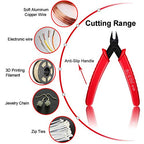 BS-8109 2 Pack Soft Wire Flush Cutters - Diagonal Cutter for Copper, Aluminum, 3D Printing Wire Cables - color: 2 Pack 5“ Red
