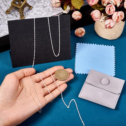 Elecrelive S925 Sterling Silver Chains 3.28 Feet Twisted Silver Singapore Chains 4.5x1mm with Velvet Bag for Men Women Jewelry Chain DIY Making - color: 925 Sterling Silver