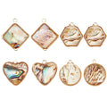 BENECREAT Abalone Shell Charms, Paua Shell Pendant Shell Charms for Jewelry Making - color: 4 Style
