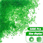 Dark Green Glass Seed Beads 5000 Pcs, 3mm Small Craft Pony Beads Bulk for Bracelets, DIY Necklace Ring Waist Chain - color: Dark Green