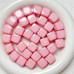 20PCS Large Acrylic Square Beads for Pens, 14MM Cream Grid Polka Dot Cube Beads for Keychain Jewelry Bracelet Making Focal Bead for Pen Making Crafts DIY Projects - color: Cream Square Bead