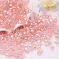 DIY 4mm 1000Pcs Pink AB Bulk Faceted Bicone Crystal Glass Beads with Container Box Beads for Making Jewelry (Pink AB) - color: pink