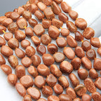 MJDCB Natural Irregular Shape Stone Beads 6-8mm Gold Sand Stone Gemstone Energy Cured for Jewelry Making Necklaces - color: Gold Sand Stone