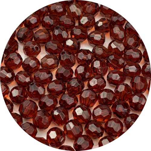 100pcs 12mm Acrylic Round Faceted Beads for Crafts Faceted Spacer Beads for Sewing Crafts Decoration Necklaces Bracelets Earrings Jewelry Making(Drak Coffee) - color: Drak Coffee, size: 12mm