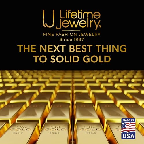 LIFETIME JEWELRY Crushed Herringbone Chain Necklaces for Women and Men 24k Gold Plated - color: Gold, size: 24 inches, style: 2.5mm