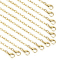 HARFINGTON 20 Pack 18 Inch Necklace Chains Bulk 3.2mm Gold Plated Cable Chains with Lobster Clasps for Jewelry Making - color: Gold, size: 18 Inch x 3.2mm