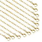 HARFINGTON 20 Pack 18 Inch Necklace Chains Bulk 3.2mm Gold Plated Cable Chains with Lobster Clasps for Jewelry Making - color: Gold, size: 18 Inch x 3.2mm