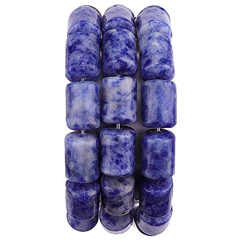 BEADIA Natural Blue Sodalite Cylinder Stone Loose Semi Gemstone Beads for Jewelry Making 10mmx14mm 38cm - color: Blue Sodalite, size: 10mm x 14mm