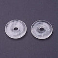 FASHEWELRY 5Pcs Natural Quartz Crystal Donut Disc Pendants 29-30mm Large Hole Healing Chakra Circle Coin Gemstone Bead Charms for Jewelry Craft Making - color: Crystal Quartz, 29-30mm