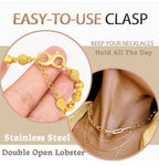 Double Opening Lobster Clasp 316 Stainless Steel Silver and Gold Pleted Necklace Bracelet Extender Clasps and Closures for DIY Jewelry - color: Gold 6Pcs, size: 16mm × 8mm